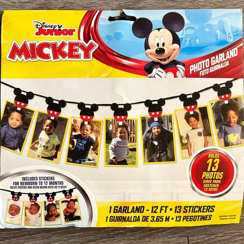 Mickey Photo Garland - Black and Red